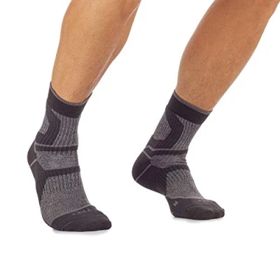 Image de MICO CHAUSSETTES de Trekking Courte, en Micotex + Fibre LYCRA, 100% Fabriquée Italie, Unisexe, Poids Moyen, pour Homme et Femme (L (41 43), ANTHRACITE/GRISE)