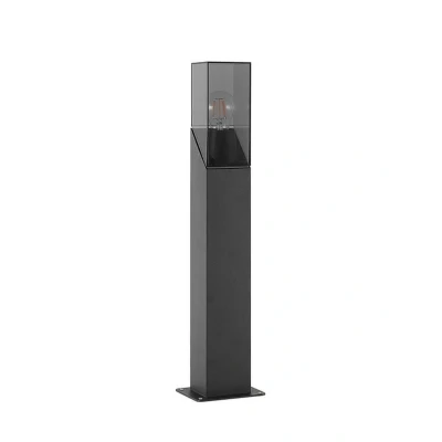 Image de Lucande luminaire extérieur Fiola à intensité variable (Moderne) en Noir Aluminium (1 lampe,à E27), borne lumineuse, pour socle
