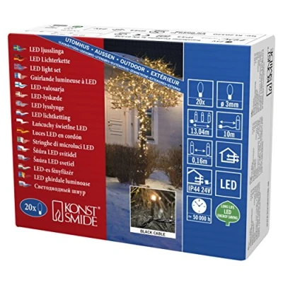 Image de Konstsmide 3609 800 Guirlande Lumineuse à Micro LED, Plastique/,, 1.2 W, Or