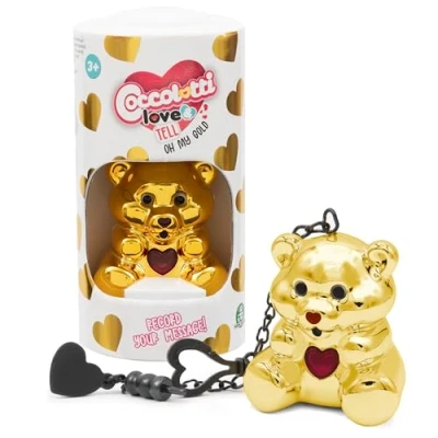 Image de Coccolotti, Ourson intéractif Oh My Gold!, Effets Sonores et Lumineux, Modèle Doré, Pour les enfants à partir de 3 ans, CCL453