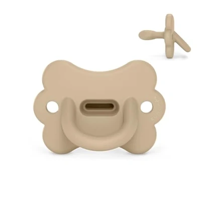 Image de Suavinex, Sucette Tout Silicone, pour Bébé 6/18 Mois, avec Tétine Symétrique SX Pro, Réversible, Super Douce et Souple, Idéal Dormir, Respecte le Développement Buccodentaire, Butterfly, Irish Cream