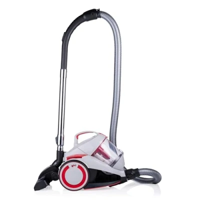 Image de Dirt Devil Aspirateur sans Sac DD2502 700W Filtre HEPA 12 Portée de 9M avec Brosse Combinée, Encastrée et à Parquet 4,5KG Bac Poussière 1,8L Gris/Rouge