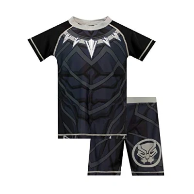 Image de Marvel Maillot de Bain Deux pièces Black Panther Garçon Noir 7 8 Ans