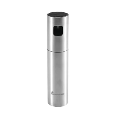 Image de MasterPRO Foodies Spray à l&#039;huile de 100 ML capacité et 4x17,5 cm Fabriqué en Acier Inoxydable Idéal pour la friture air Résultat homogène
