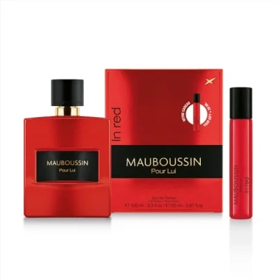 Image de Mauboussin Coffret Voyage Pour Lui In Red : Eau de Parfum 100ml &amp; Travel Spray 20ml