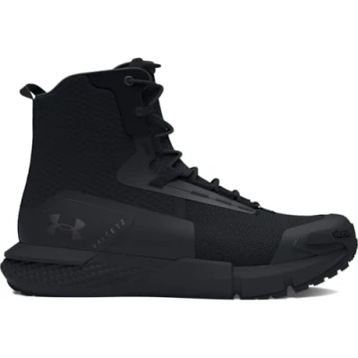 Image de Under Armour UA Charged Valsetz Zip Bottes tactiques pour hommes, chaussures d&#039;alpinisme confortables avec fermeture éclair latérale, noir/noir/gris