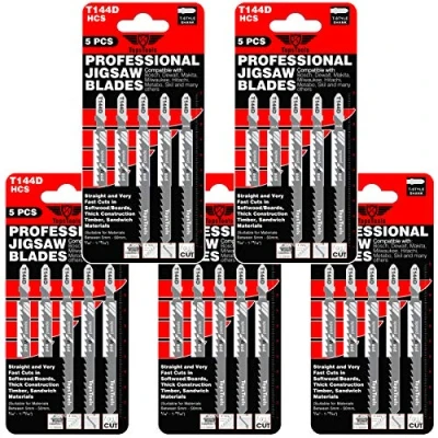 Image de TopsTools T144D Lot de 25 lames scie sauteuse à coupe droite et rapide Compatible avec Bosch Dewalt Makita Milwaukee bien plus encore