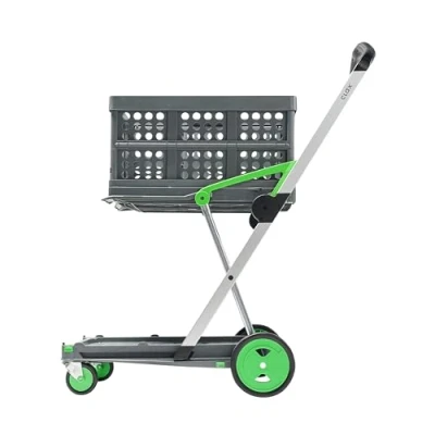 Image de Clax® Trolley Chariot Pliable à Plateaux de préparation Commandes INCL. boîte Pliante Vert