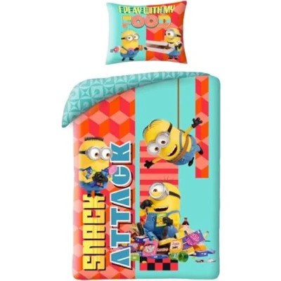 Image de Halantex Parure de lit Minions Moi, Moche et méchant Stuart BOB Kevin Housse Couette 140 x 200 cm avec taie d&#039;oreiller 70 90 100% Polyester Multicolore