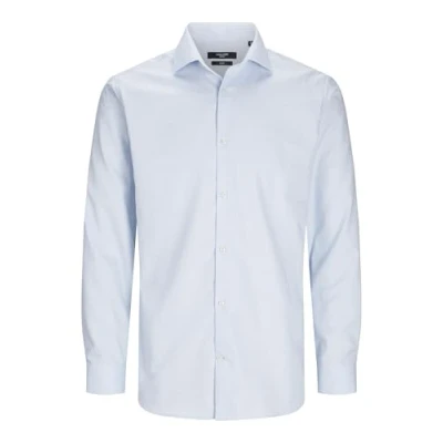 Image de JACK &amp; JONES Jprblaparker Chemise L/S Sn Loisirs, Bleu Chambray/Carreaux : Coupe ajustée, L Homme