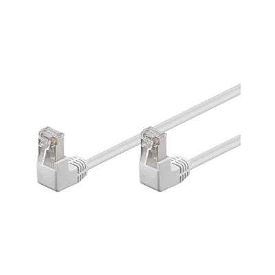 Image de Câble Réseau CAT 5e 2 x 90 angle F/UTP 1 m Blanc GOOBAY Connecteur à degrés Paire torsadée écrantée