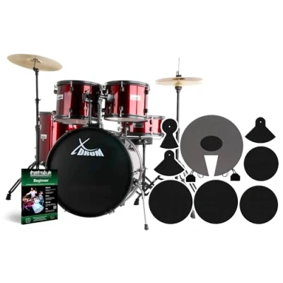 Image de XDrum Rookie 22&#039;&#039; Fusion Batterie Ruby Red plus Set de Sourdines