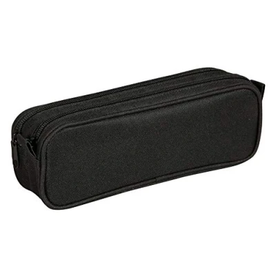 Image de Clairefontaine 420024C Grande Trousse Scolaire Rectangulaire 2 compartiments 23x7x8 cm, Noir