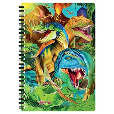 Image de 3D LiveLife Carnet A5 Sourires de Dinosaure Deluxebase. lenticulaire 80 pages. Papeterie école bureau illustrations licence artiste renommé Michael Searle bloc note cahier spirale