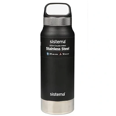 Image de Sistema Hydrate Bouteille d&#039;eau en acier inoxydable 650 ml sans BPA Double paroi isotherme sous vide Garde les liquides chauds (12 heures) et frais (24 Couleurs assorties
