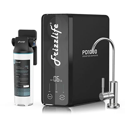 Image de Frizzlife RO Système de filtration d&#039;eau par osmose inverse 1000 GPD Filtre sous évier, Réduit le TDS, PH alcalin minéral, Usage ménager et commercial, Support technique l&#039;UE, PD1000 TAM4