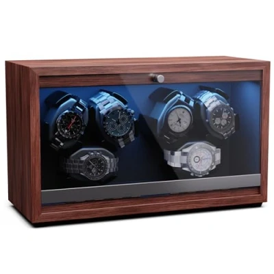 Image de KLARSTEIN Remontoir pour Montres automatiques, de Montre Automatique 6 Montres, avec Porte en Acrylique, Automatique, LED Bleues
