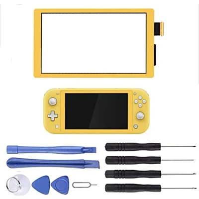 Image de NB+ Écran tactile numériseur pour Nintendo Switch Lite 2019 Pièces de rechange console jeu avec kit d&#039;outils réparation non LCD (jaune)