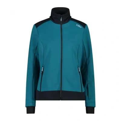 Image de CMP Veste pour femme à capuche fixe en softshell couplé, Teal, 40
