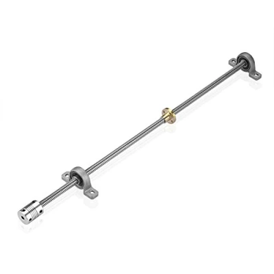 Image de S SIENOC 100mm 3D Imprimante 8mm Roulement Acier T8 Trapézoïdal Vis Tige Barre Linéaire Bar + Écrou de Cuivre Arbre d&#039;accouplement Vertical (Typ 2, 2Set, 100mm)