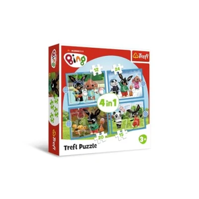 Image de Trefl, Joyeux Bing 1, 4, 12 à 24 Pièces Différents Niveaux de Difficulté, Puzzle Coloré avec Personnages Bande Dessinée, Loisir pour Enfants partir 3 Ans, 34631, Multicolour