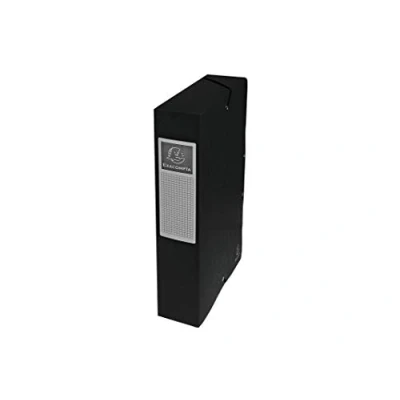 Image de Exacompta Réf. 50601E 1 boite de classement avec élastiques Exabox en carte lustrée 600g/m2 Dos 6 cm dimensions 25 x 33 pour documents A4 couleur noir livrée montée