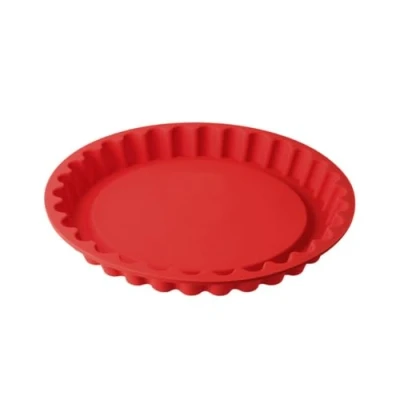 Image de Dr. Oetker 1268 moule tarte silicone rouge 26 cm, à plat Silicone, sucrée ou salée, a tarte, quiche, Rouge, cm