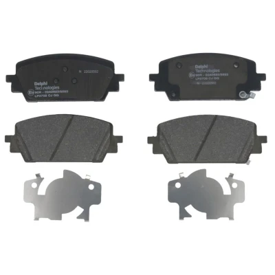 Image de DELPHI LP3705 Jeu de plaquettes frein avec indicateur d&#039;usure tôle anti bruit sans accessoires HYUNDAI: Santa Fé IV