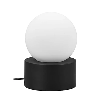 Image de Reality, Lampe de table, Countess 1xE14, max.25,0 W Verre, Blanc, Corps: Métal, noir mat Ø:12,0cm, H:17,0cm ON/OFF Touch,IP20,Sans illuminant