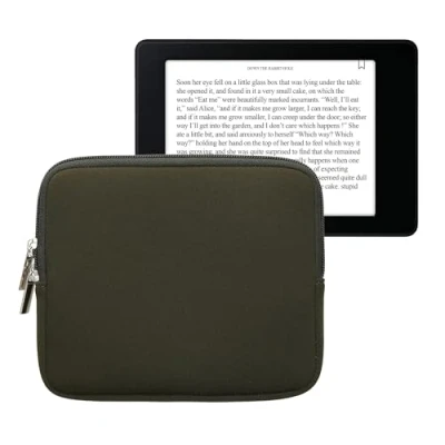 Image de kwmobile Housse de Protection pour Liseuse Étui 17,5 x 14,7 cm E Reader en Néoprène Vert foncé