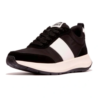 Image de Fitflop Femme F Mode Flow Fabric/Daim/Cuir Baskets Plates Chaussure, Noir, 36 EU