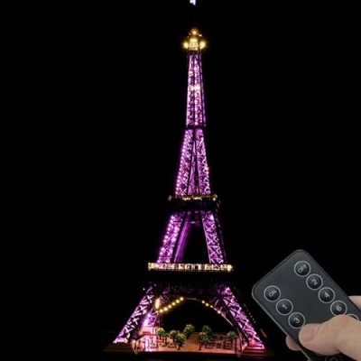 Image de Kit Déclairage LED Compatible avec La Tour Eiffel Lego 10307 Paris, Éclairage Télécommande (Lumières Uniquement, Pas Les Modèles Lego) B