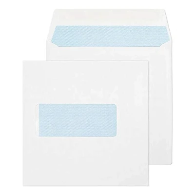 Image de Blake Purely Everyday 140 x mm 100 g/m² Enveloppes Carrées Gommée Fenêtre (0140W) Blanc Boîte de 500