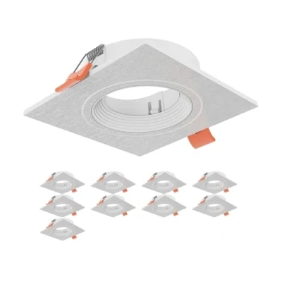 Image de ledscom.de 10 cadres d&#039;encastrement au plafond KUN, angulaires, pivotants, blancs