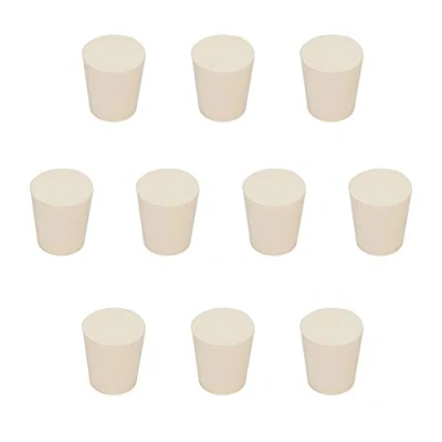 Image de stonylab Bouchons en Caoutchouc, 10 Paquets 3# 17mm x 23mm 26mm Blanc Joint Fuselé de Lab, Convient à tous les flacons Erlenmeyer stonylab/Labasics