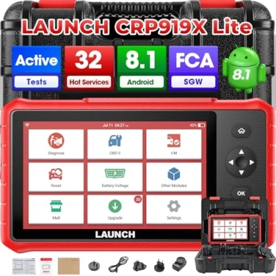 Image de LAUNCH X431 CRP919X Lite Valise Diagnostic Auto, Bidirectionnel Outil de Scanner avec 32+ Hot Service, Système Complet OBD2 Français, Réinitialisation TPMS/ABS/D.PF, FCA AutoAuth