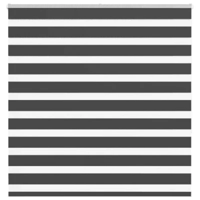 Image de vidaXL store zèbre noir 150x150 cm largeur du tissu 145,9 polyester, à enrouleur zébré, zébré pour fenêtre, 4014245