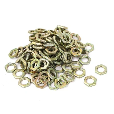 Image de sourcingmap 100pcs Écrou Hexagonal M7x 0,75x 2mm en acier carbone pour vis Boulons tige de lampe Reparation Lampadaire Exterieur