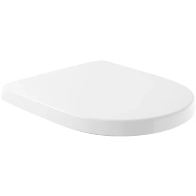 Image de siège WC Villeroy &amp; Boch O.novo, abattant avec fermeture automatique, amovible en plastique thermodurcissable incassable, pièce de rechange originale, forme D, blanc alpin, brillant