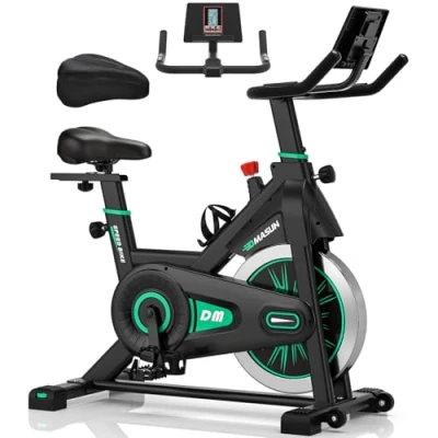 Image de Vélo d&#039;Appartement Modèle Pro, DMASUN d&#039;exercice Silencieux avec Écran LCD, Matériau de Résistance amélioré, Ajustable, pour Entraînement Cardio à Domicile, Capacité Charge 160 kg