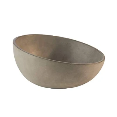 Image de APS Bol Element en béton de Haute qualité avec Dessous adapté aux Meubles Empilable et Les Dimensions Ø : 26 x H 7.5 cm / 13 pour 1.7 litres, Rond biseauté