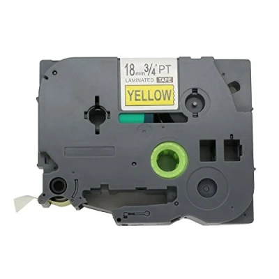 Image de BROVACS 1 paquet de ruban adhésif extra fort noir sur jaune compatible avec Brother P Touch TZ S641 TZe 18 mm 3/4&quot; OPA1264
