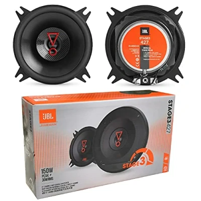 Image de 2 Haut parleurs JBL STAGE3 427 Voies coaxial 4&quot; 10,00 cm 100 mm 30 Watt rms 150 Max 3 ohms 90 DB spl pour Voiture, Paire