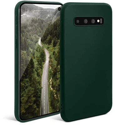 Image de Moozy Minimalist Series Coque en silicone pour Samsung S10, Vert nuit Finition mate fine et souple TPU Neuf