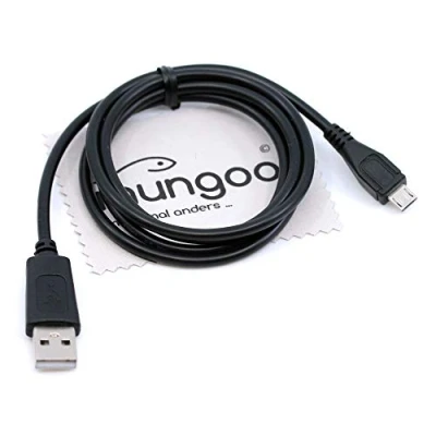 Image de câble de charge USB compatible Xiaomi Redmi 10A, A1 Micro 1m données avec chiffon nettoyage d&#039;écran mungoo