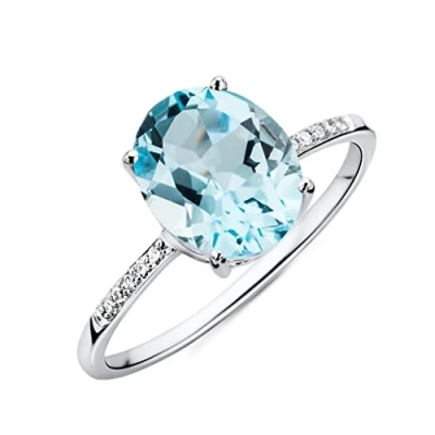 Image de Miore MT028BTRP Bague Femme Or blanc (9 carats) 2.39 gr Diamant/Topaze T 55.5
