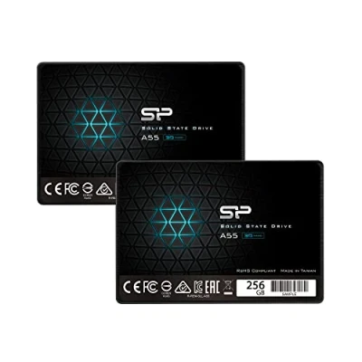 Image de Silicon Power 2 Pack 256GB SSD 3D NAND A55 SLC Cache Performance Boost SATA III 2.5&quot; 7mm (0.28&quot;) Internal Solid State Drive