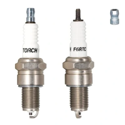 Image de Torch 2pcs F6RTC Bougie d&#039;allumage Remplacer pour NGK BPR6ES, Bos ch 7995/WR6DC 7900/WR7DC, RN9YC RN10YC RN11YC, 3047/W20EPR U/VW20, MTD 951 10292 751 Engine 131 039