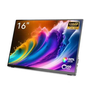 Image de MINIX SF16T Moniteur à écran Tactile Portable 16 Pouces 1920x1200 FHD, IPS 100% sRGB avec Double Haut Parleur/HDMI/Type C/Affichage pour PC/Ordinateur portable/Mac/Xbox/PS4/Smartphone