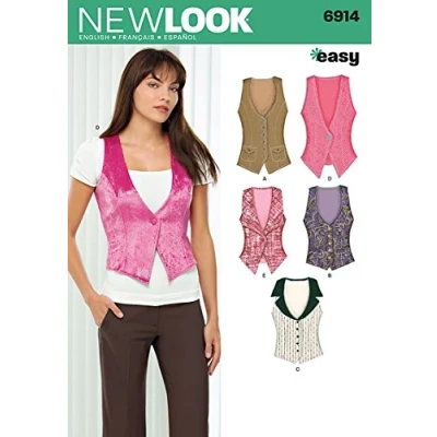 Image de New Look NL6914 Patron de Couture Gilet Barman 22 x 15 cm